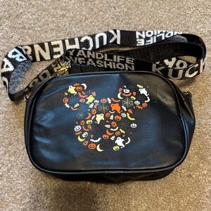 Black Halloween Graphic Crossbody Bag